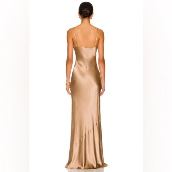 L'AGENCE Serita Maxi V Neck Bias Silk Gown Dress size 8 - Picture 2 of 14